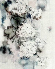 水彩画三人展DM（塙一美さん「桜舞」）.jpg