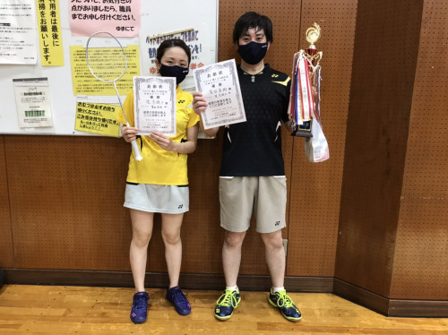 2021.8.21(土)第136回大会初級者ダブルス戦　優勝  濵田さん・堤さんペア