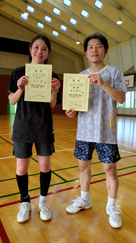 2025.6.22(日)第500回大会《初級OP》シングルス戦  優勝 落合さん、第2位 金子さん