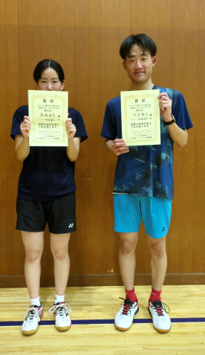 2025.6.29(日)第502回大会《初級SS》ミックスダブルス戦  第2位 住吉さん・谷﨑さんペア
