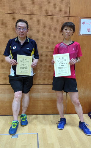 2025.8.3(日)第513回大会《初級SSミックス》ダブルス戦  第2位  梅田さん・志田さんペア