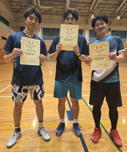 2026.1.12(月祝)第558回大会《初級OP》シングルス戦  優勝 松本さん、第2位 大久保さん、第3位 森谷さん