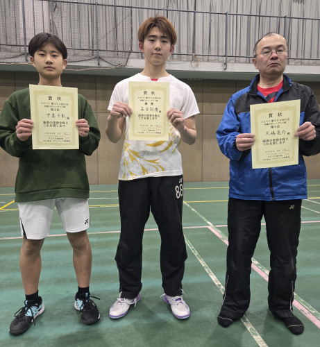 2026.2.1(日)第564回大会《初級OP》シングルス戦 優勝 森谷さん、第2位 中島さん、第3位 大嶋さん