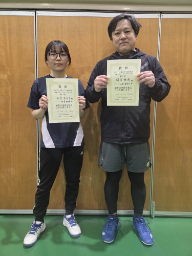 2026.3.8(日)第576回大会 《初級SSミックス》ダブルス戦  第2位 間宮さん・山岸さんペア