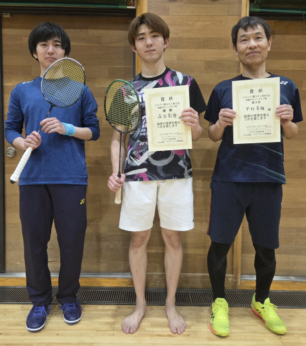 2026.3.29(日)第581回大会《初級OP》シングルス戦  優勝  森谷さん、第2位  関根さん、第3位  中村さん