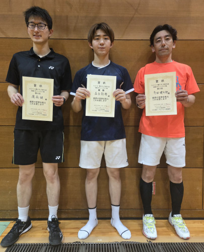 2026.4.11(土)第583回大会《初級OP》シングルス戦  優勝 森谷さん、第2位 寺田さん、 第3位 鹿苑さん