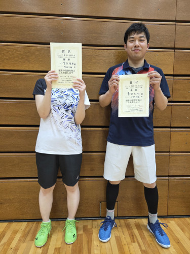 2026.4.25(土)第586回大会《初級SS》ミックスダブルス戦  優勝  豊田さん・小笠原さんペア