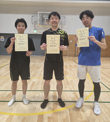 2026.7.11(土)第614回大会《初級OP》シングルス戦 優勝 田畑さん、第2位 栗原さん、第3位 内田さん