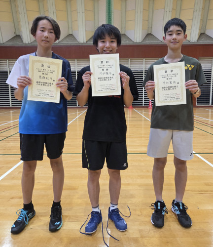 2026.7.26(日)第619回大会《初級OP》シングルス戦 優勝 内田さん、第2位  齋藤さん、第3位  中村さん