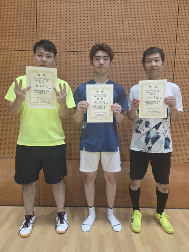 2026.8.9(日)第622回大会《初級OP》シングルス戦 優勝 森谷さん・第2位 中村さん・第3位 飯島さん
