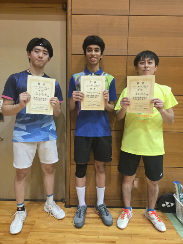 2026.10.25(日)第637回大会《オープン》シングルス戦  優勝  Vermaさん、第2位  森谷さん、第3位  塩木さん