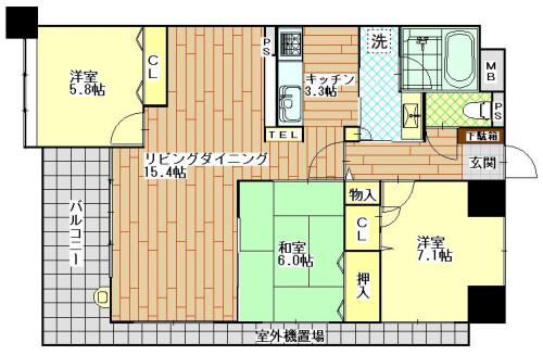 フォーレ長崎県庁坂　301号室（ＡＨ用）.JPG