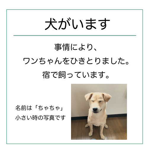 犬がいます