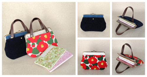 [minne] 御朱印帳入れに♪2wayがま口ミニバッグを2点出品しました