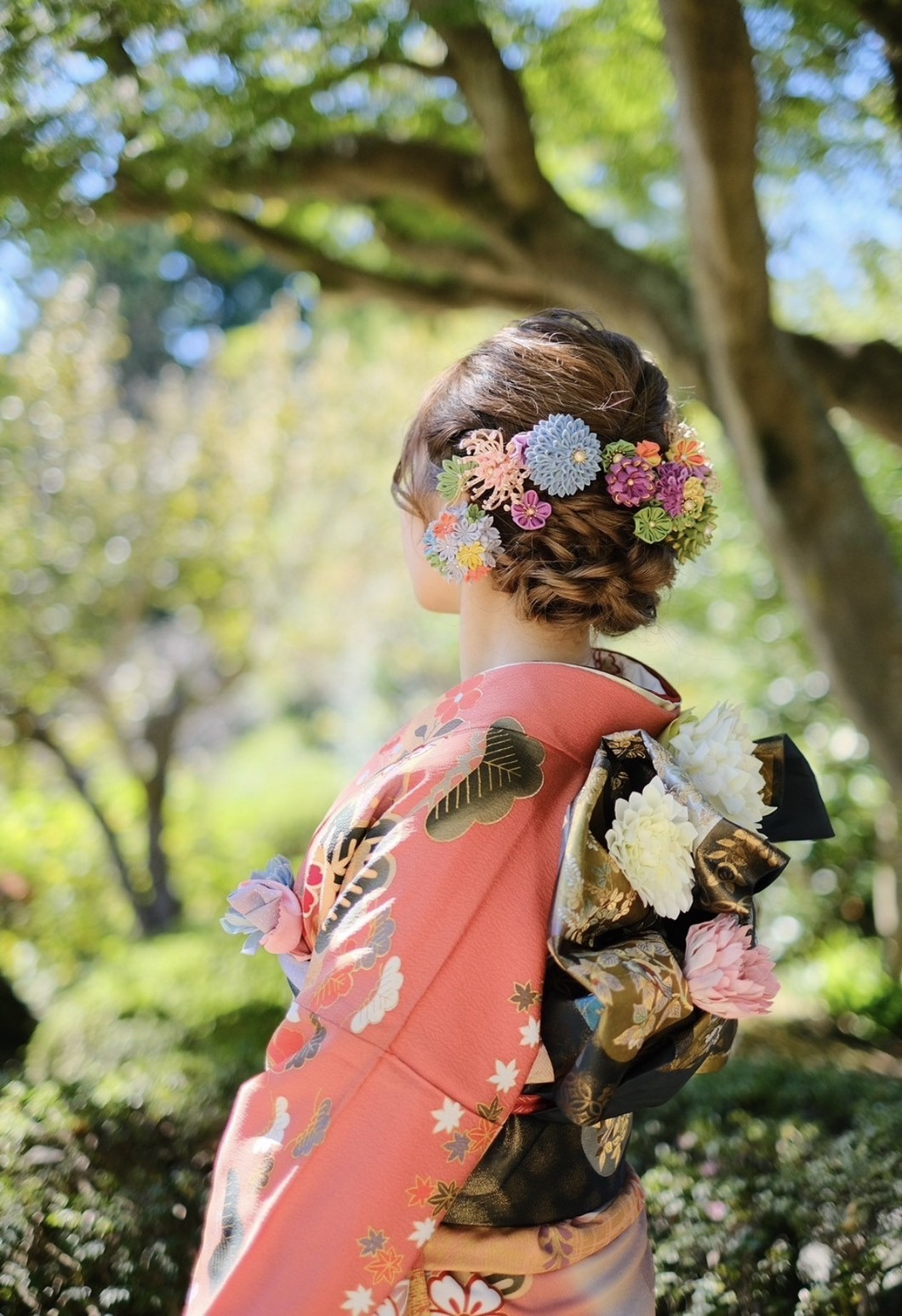 つまみ細工の髪飾り