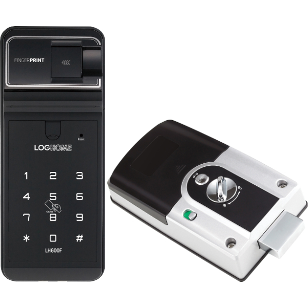 リアル 電子錠 LOG HOME電子錠 指紋認証モデル リモコン付き 開き戸対応 オートロック機能付 後付けタイプ デジタルドアロック 暗証番号  ICカード