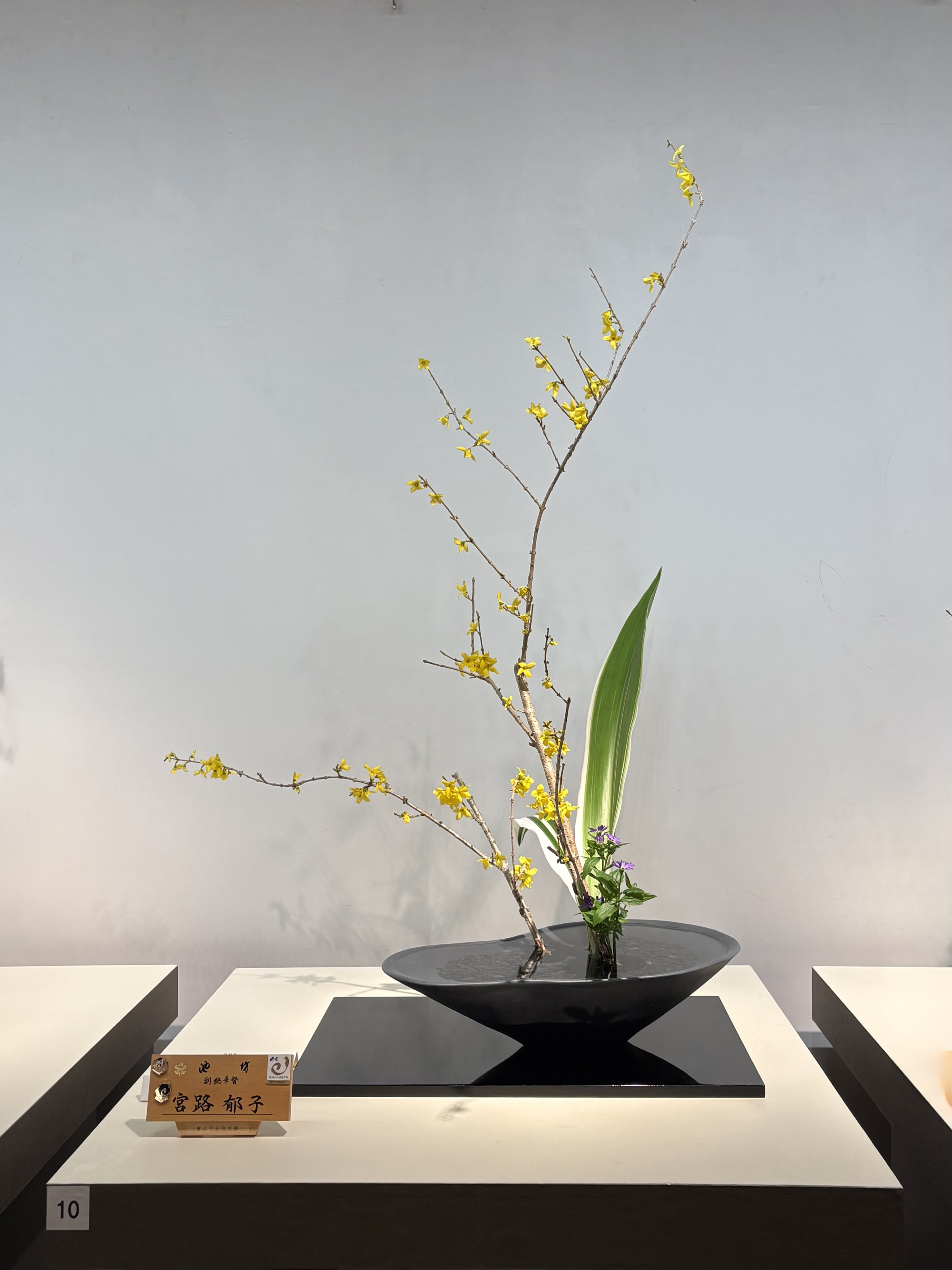 東京連合支部花展　生花正風体出瓶（講師作）