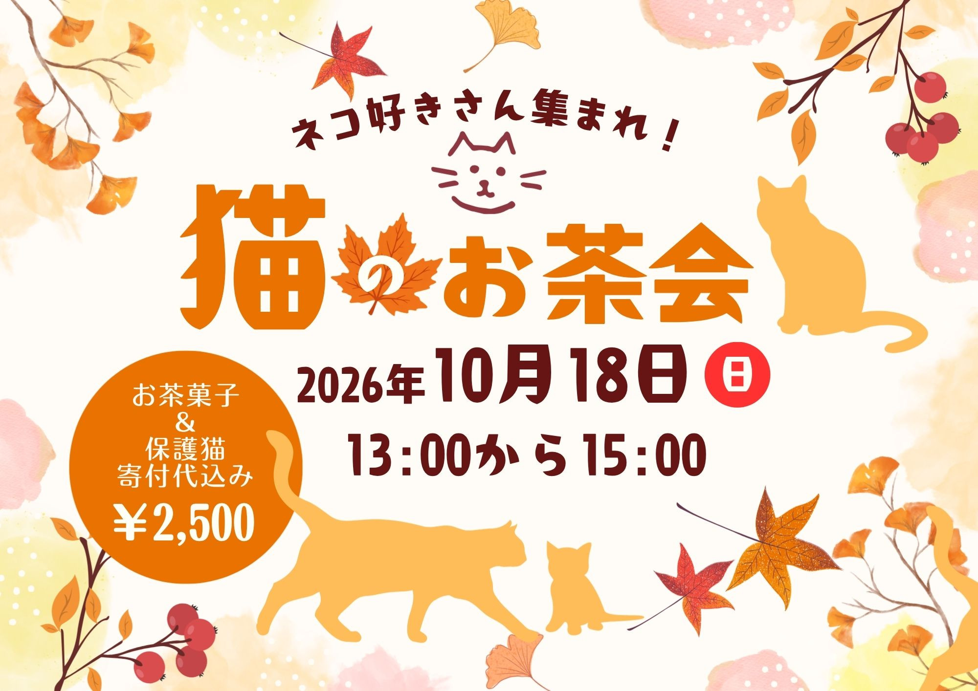 秋の特別企画『猫と癒しのお茶会』