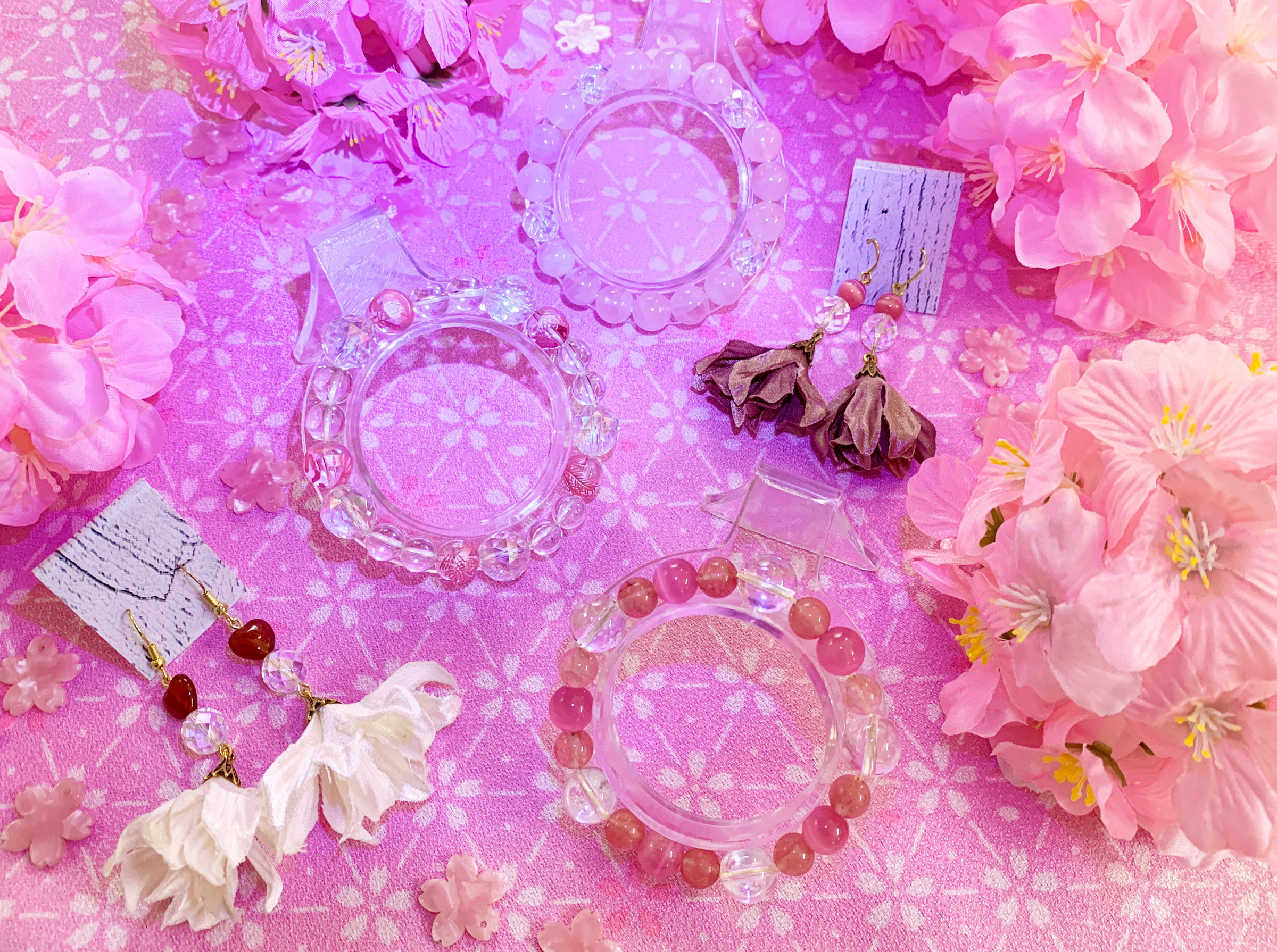 春ピアス🌸イヤリング🌸パステルカラーのフラワータッセルで華やかに🌷