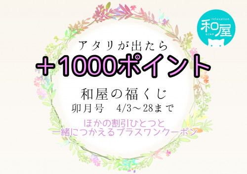4月の福くじは2回チャレンジできます