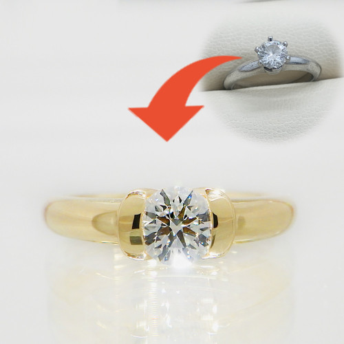 立爪の婚約指輪を素材を変えてリフォーム