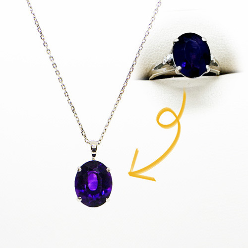 N様_アメシストリングをペンダントにリフォーム