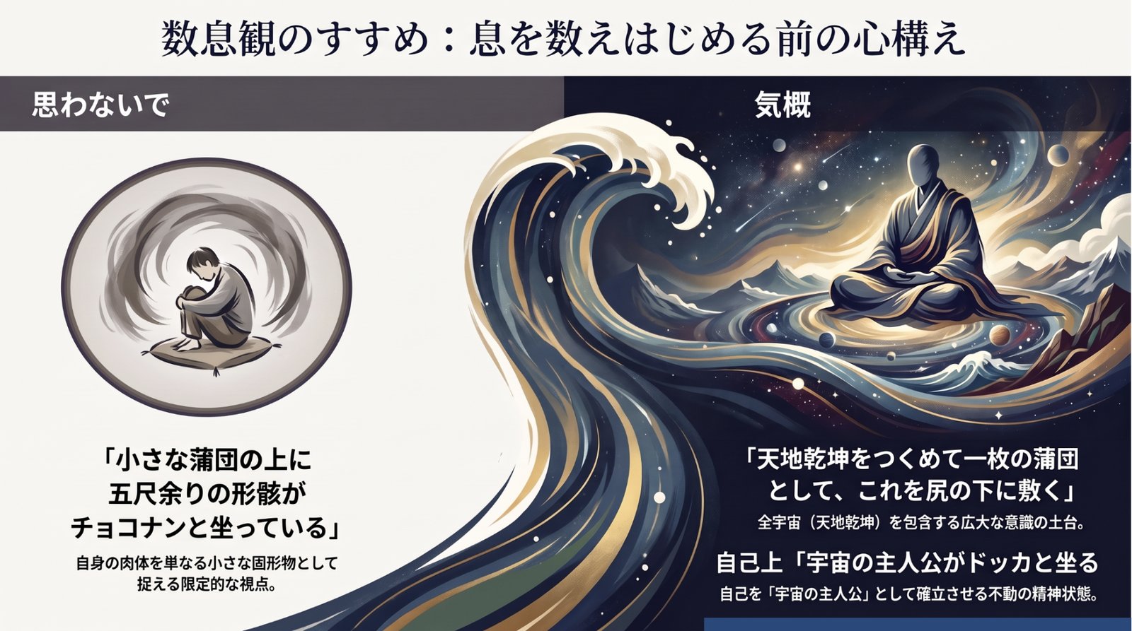 息を数えはじめる前の心構えの図解