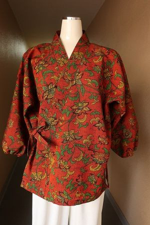 着物リメイク327紬から作務衣 紬から女物作務衣作りました | 古布和布と着物リメイクの楽しみ方