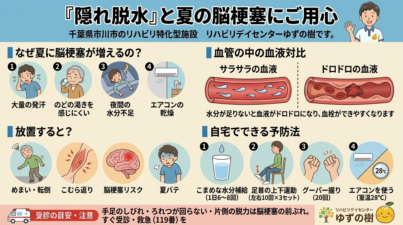 その夏バテ、大丈夫？「隠れ脱水」と夏の脳梗塞にご用心