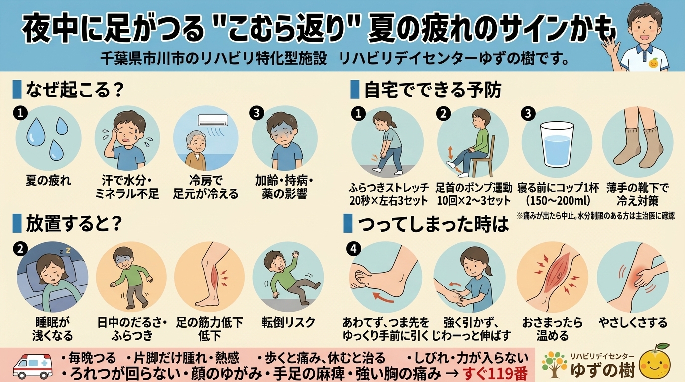 「夜中に足がつって目が覚める…その"こむら返り"、夏の疲れのサインかもしれません」