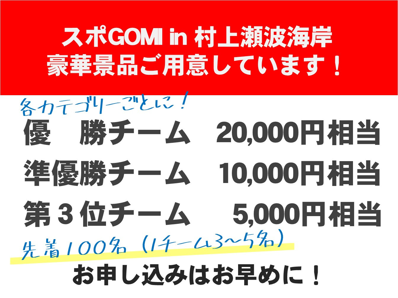 9/14(日)スポGOMI in 村上瀬波海岸