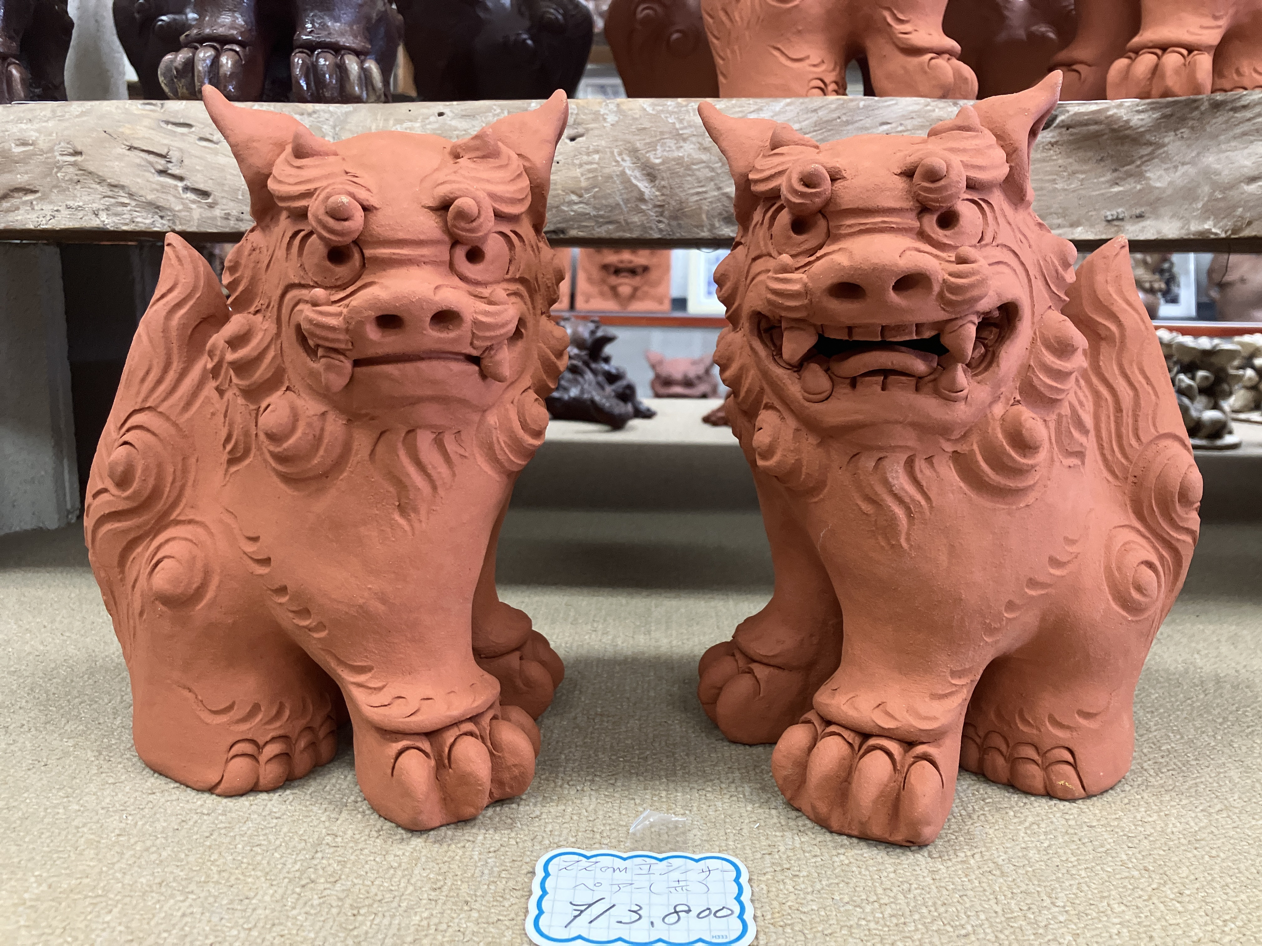 22cm立ち横シーサー(1対) - シーサー専門店 大当シーサー屋 大当窯。