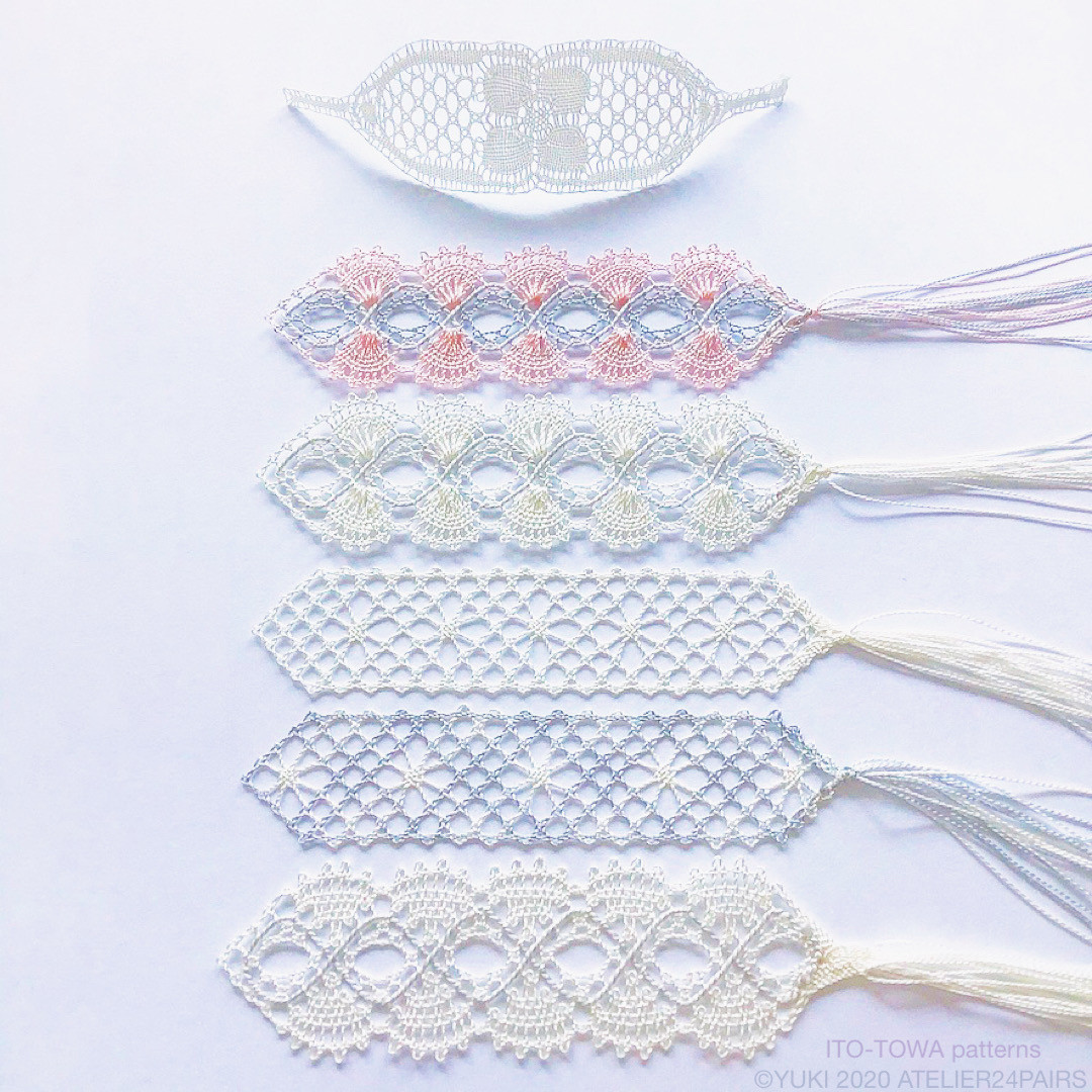Laces woven with silk threads. 京都の糸六さんの絹糸で