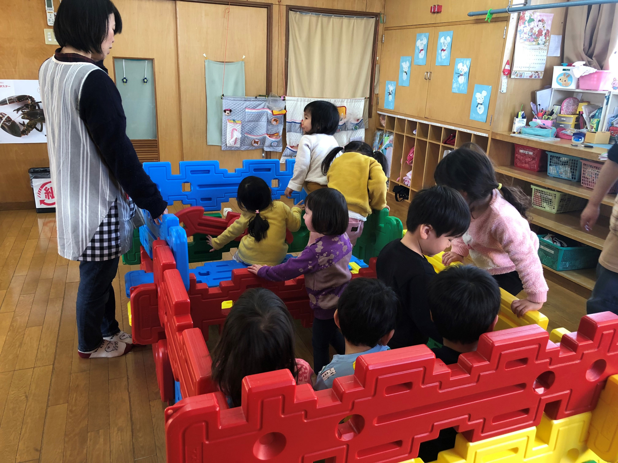 うさぎ組　ブロック遊び