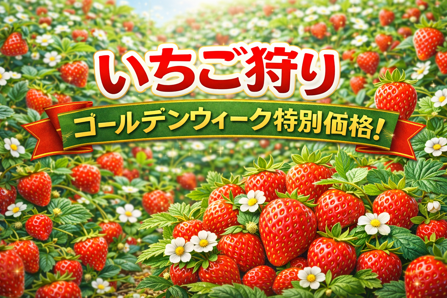 いちご狩りゴールデンウィーク特別価格✨