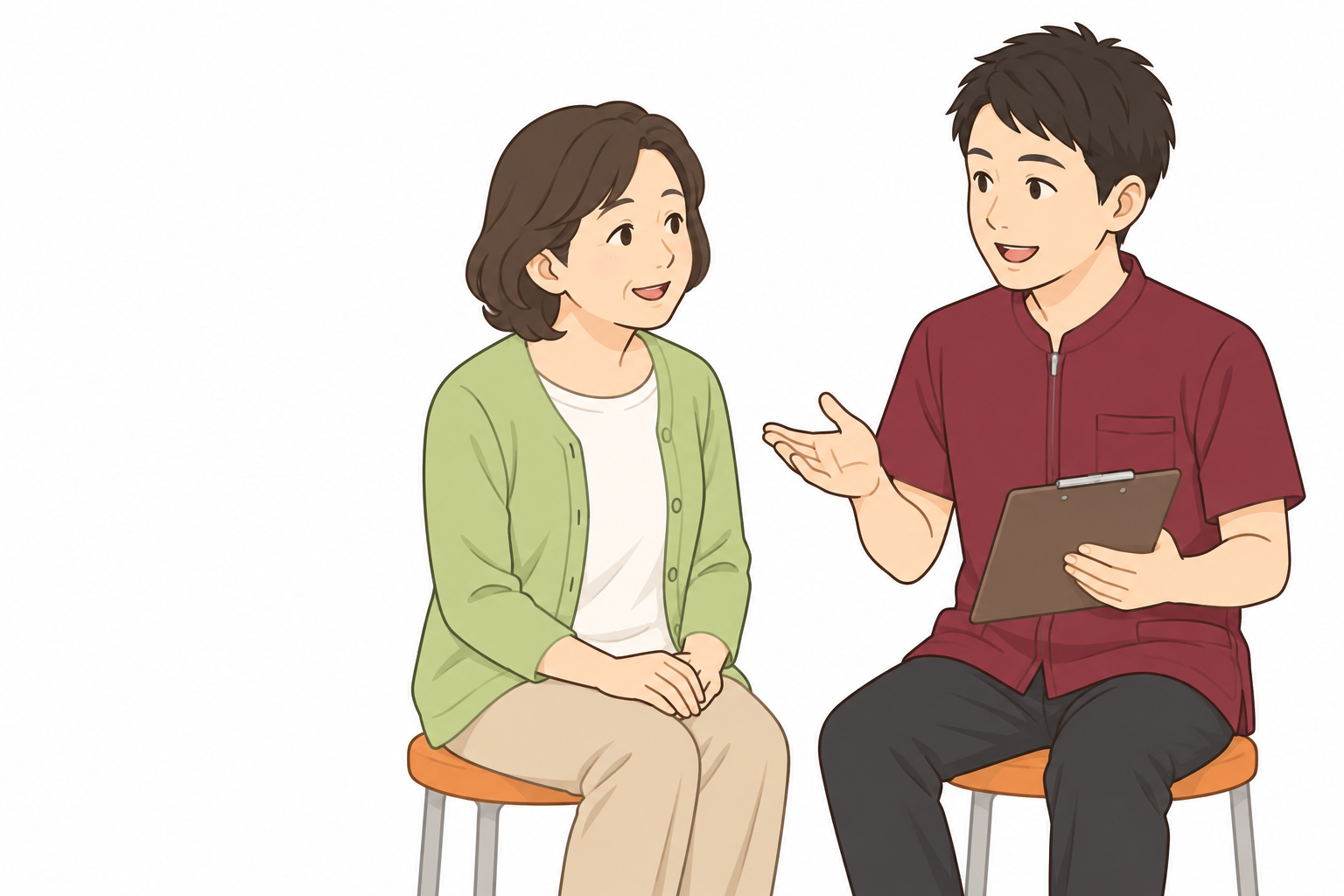 初めての来院で相談する様子