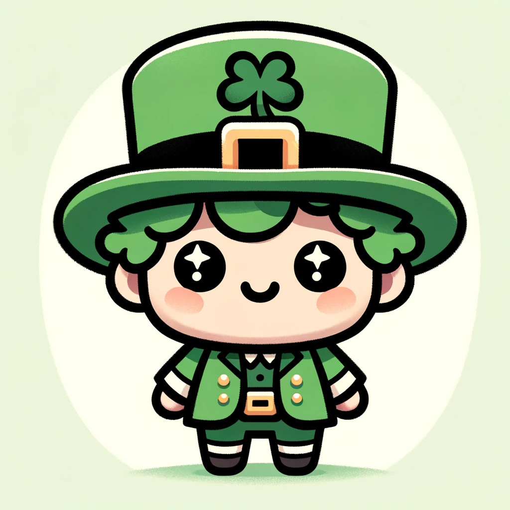 DALL·E 2023-11-24 12.19.16 - A leprechaun character in the style of a Yuru-chara, which are Japanese mascot characters known for their cute, simplistic, and often rounded designs (1).jpg