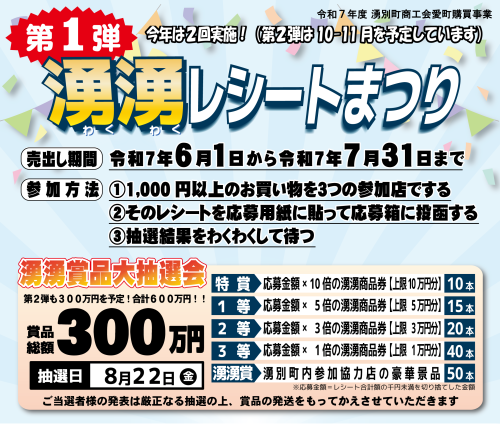 [事業予告] 湧湧（わくわく）レシートまつりを実施します！