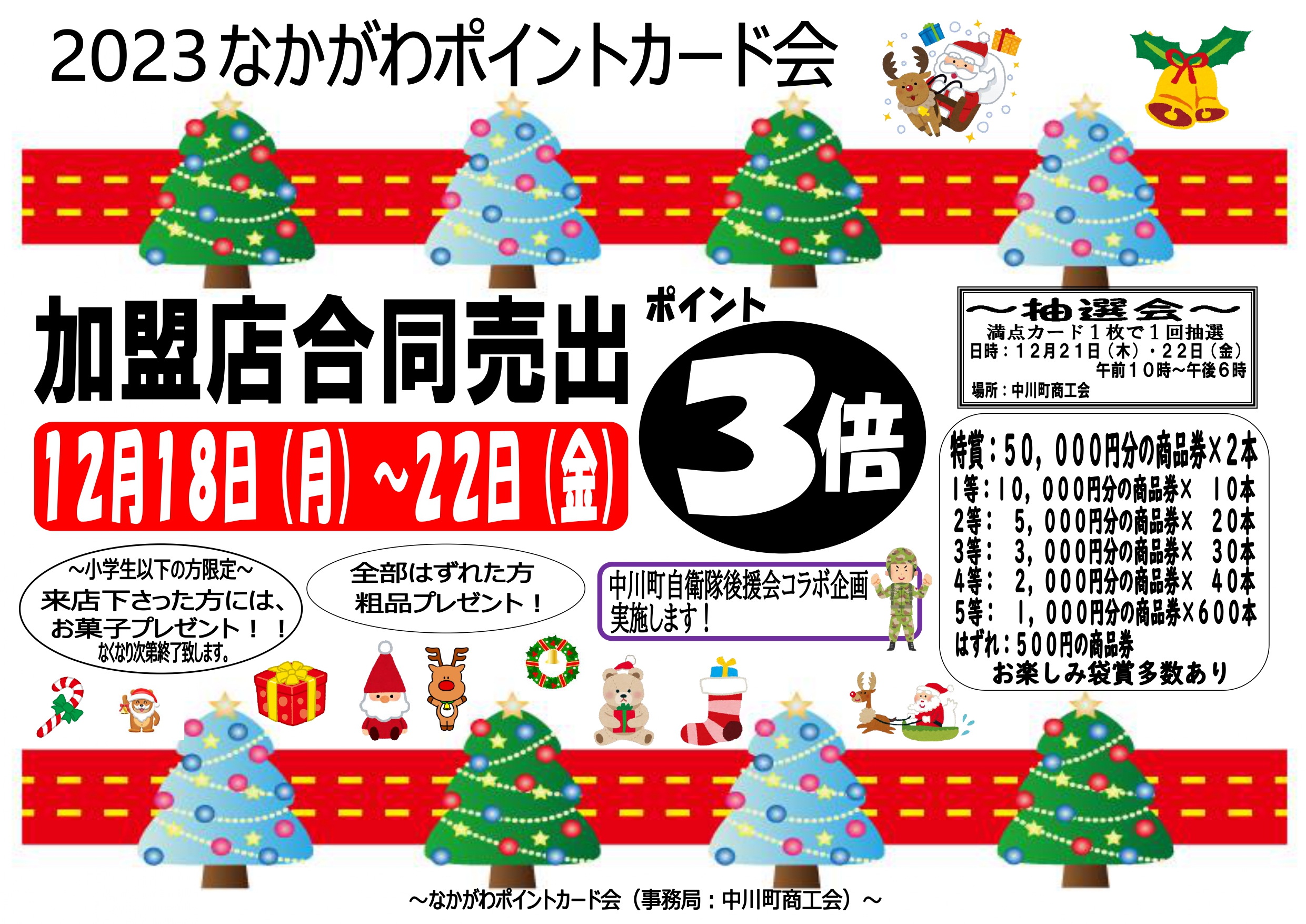 なかがわポイントカード会より合同売出・抽選会のお知らせ - 中川町商工会