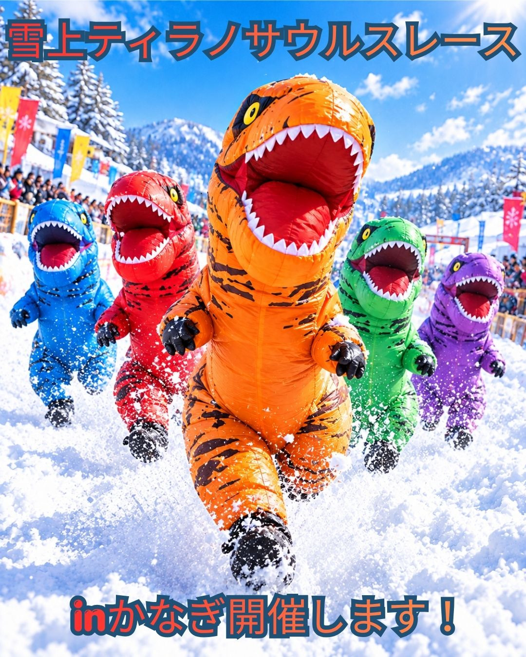 雪上ティラノサウルスレースinかなぎ開催のお知らせ