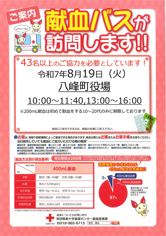 「献血バス」訪問について