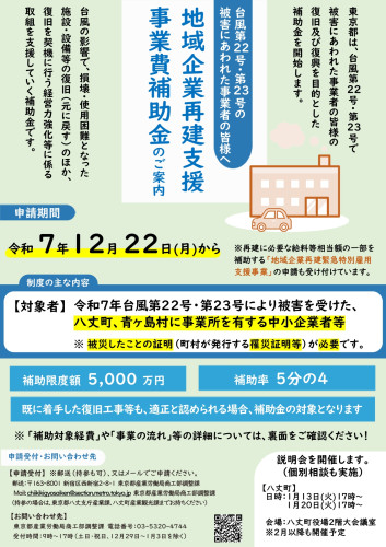 東京都地域企業再建支援事業費補助金説明会