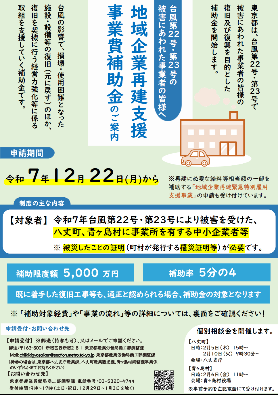 東京都地域企業再建支援事業個別相談会