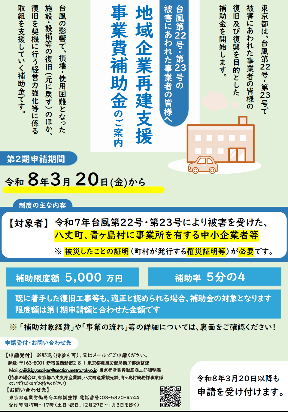 東京都地域企業再建支援事業の申請期間延長について
