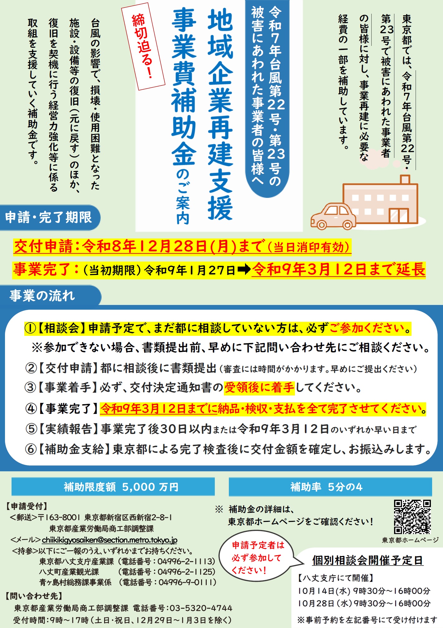 東京都地域企業再建支援事業費補助金相談会の開催について