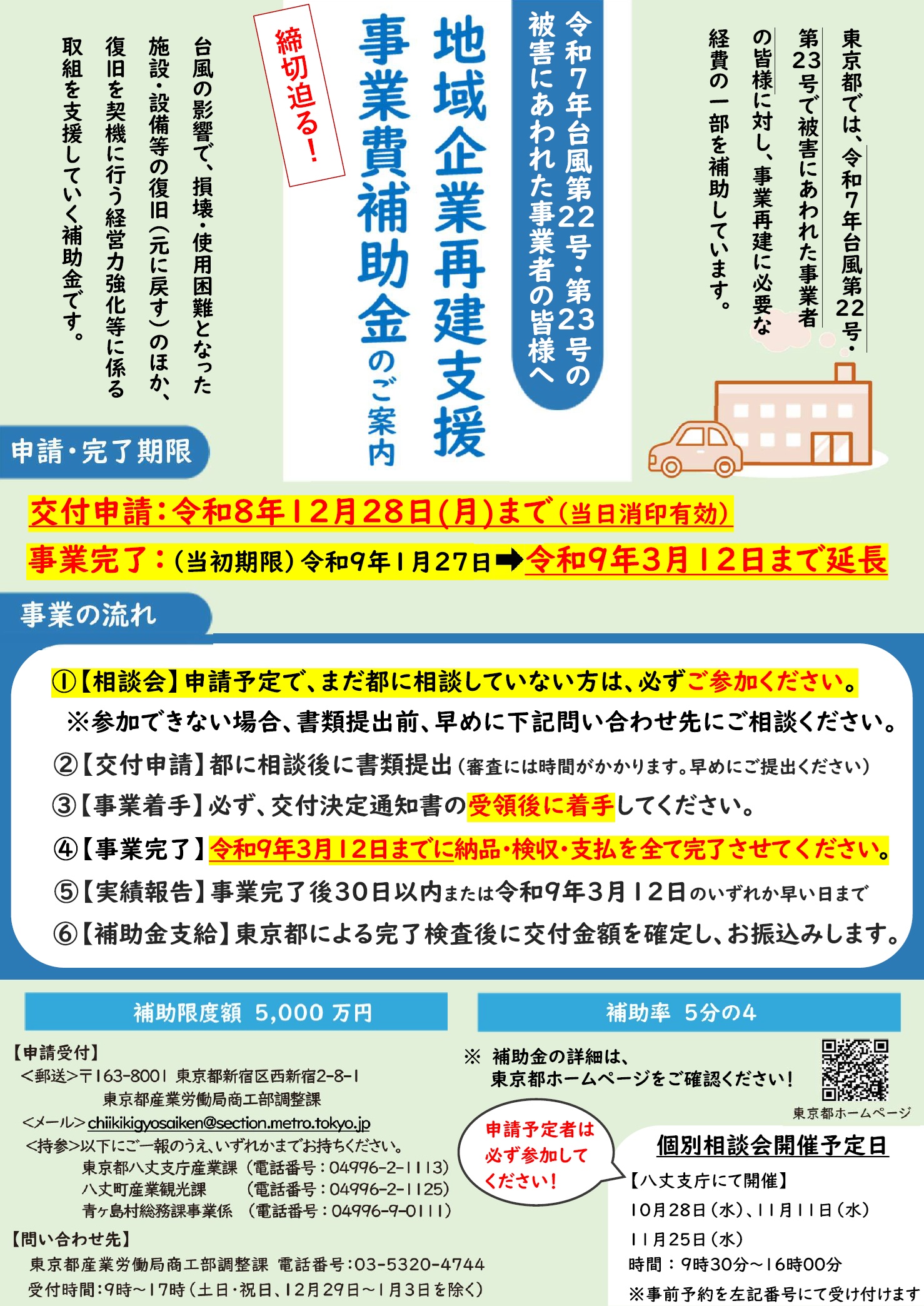 東京都地域企業再建支援事業費補助金の相談会開催について
