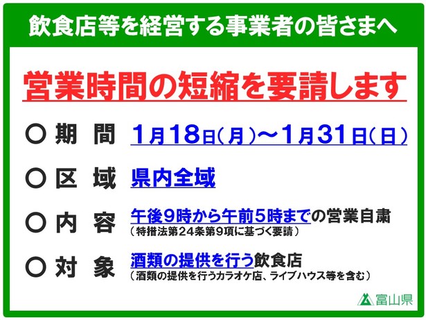 富山県新型コロナウイルス感染症拡大防止協力金（第２次）について