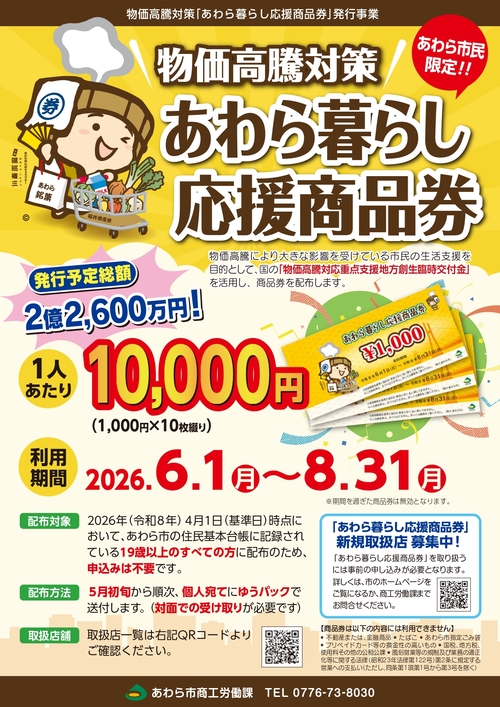 「あわら暮らし応援商品券」の換金について