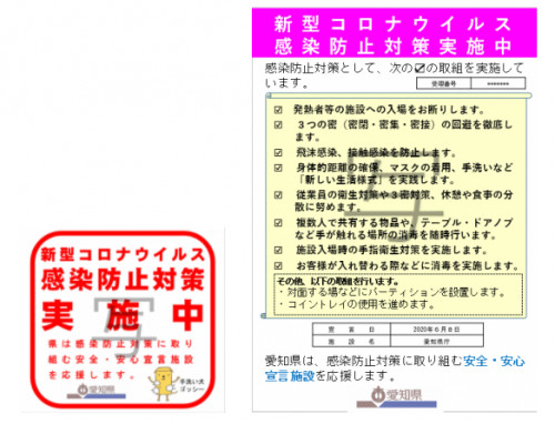 新型コロナウイルス感染防止対策に取り組む「安全・安心宣言施設」について（PRステッカー・ポスター）-愛知県.png