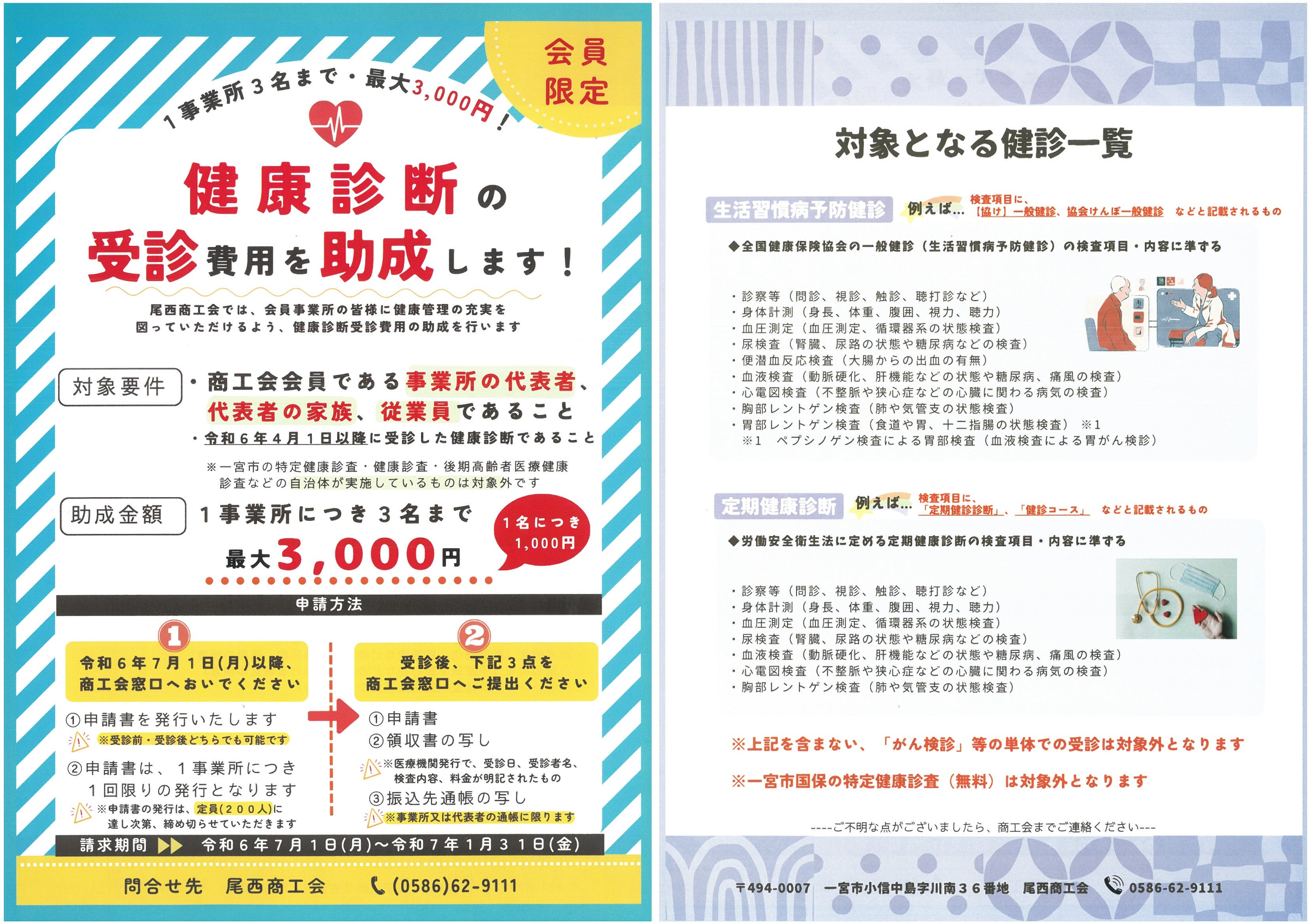 健康診断受診助成のご案内